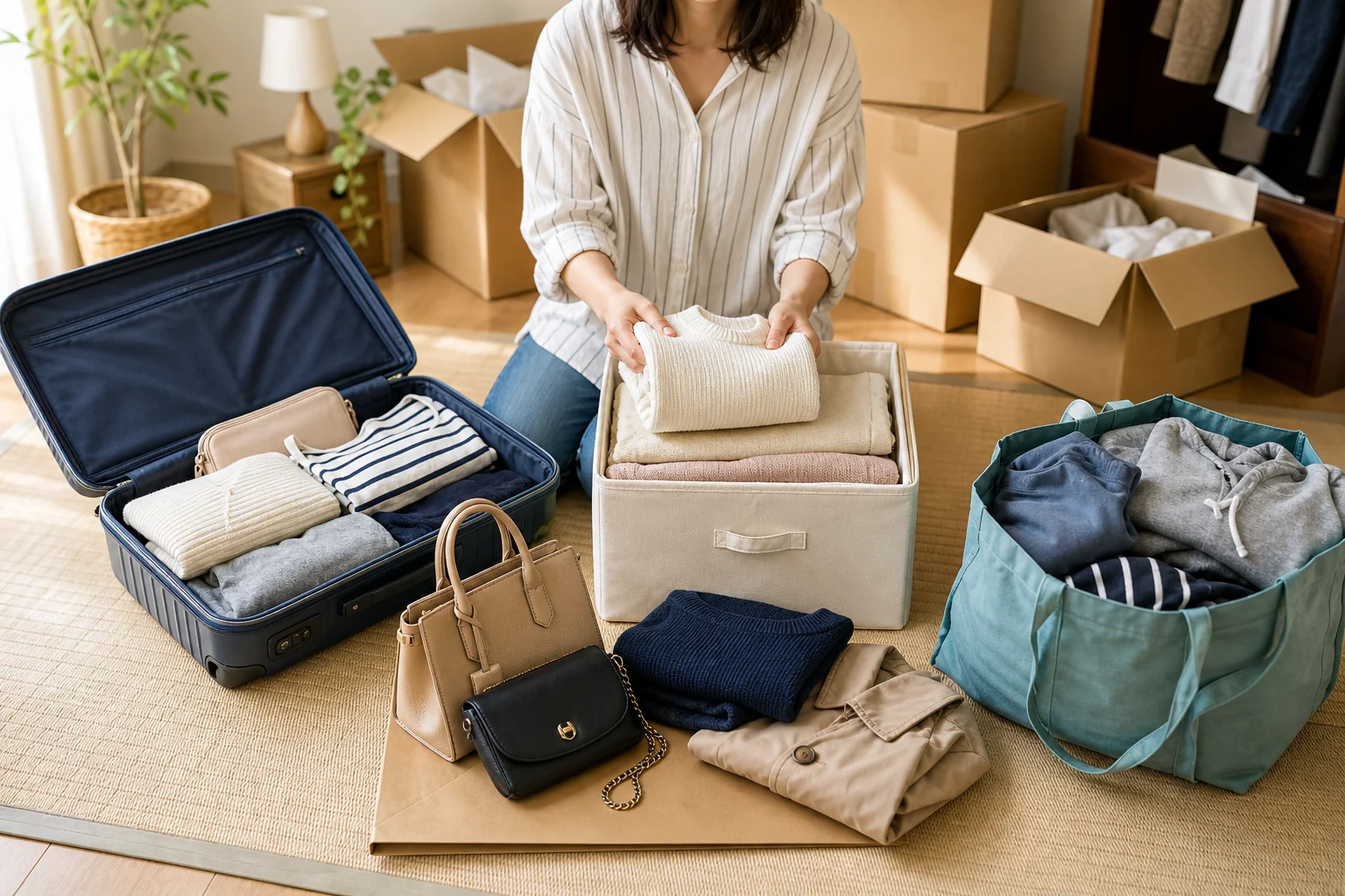 引っ越し前の服を残す・売る・別の方法に分ける写真