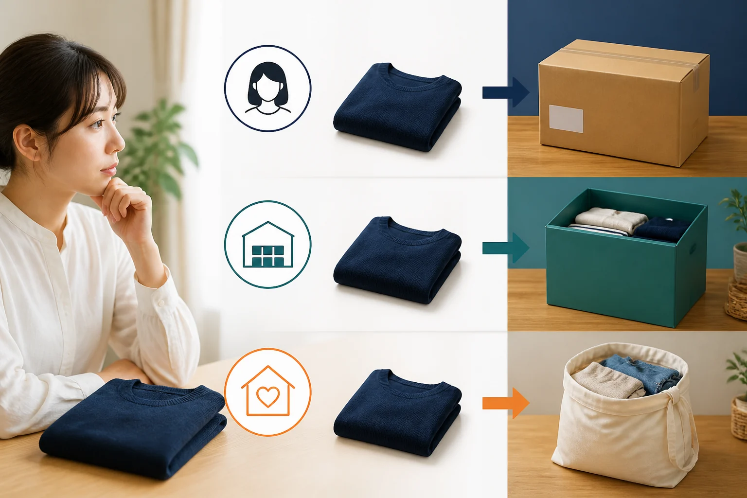 値段がつかなかった服を返却・引き取り・再利用に分けた図